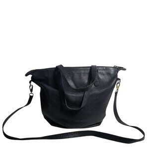 Cuyana Women's Navy Pebble Leather Purse